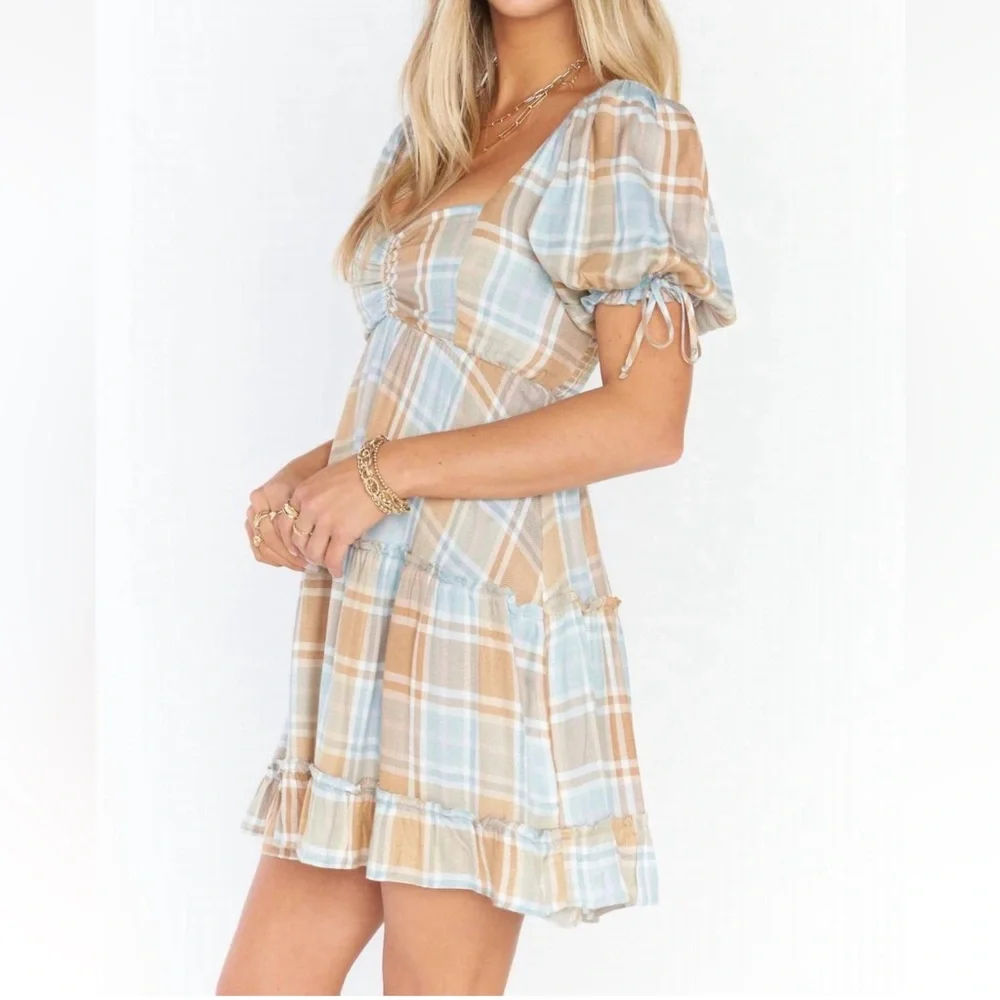 Show Me Your Mumu Maryellen Tiered Mini Dress in Georgetown Plaid - Picture 2 of 16